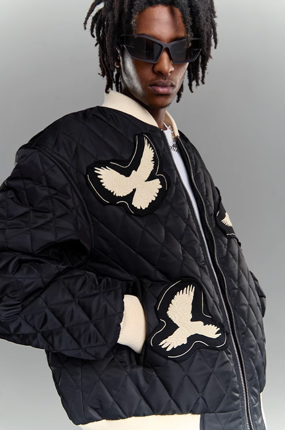 YADcrew Peace Dove 3D Foam Cutting Patch Jacket