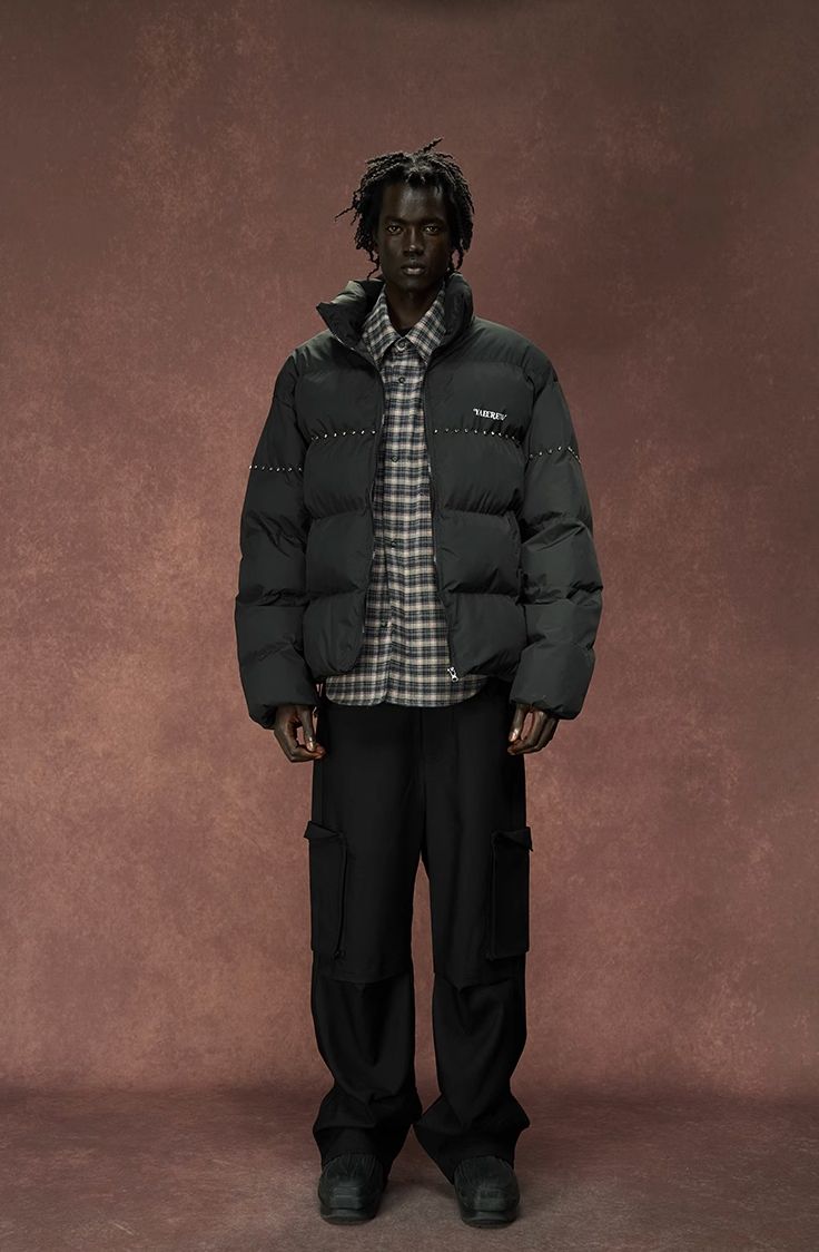 YADcrew Inlaid Diamond Puffer Jacket