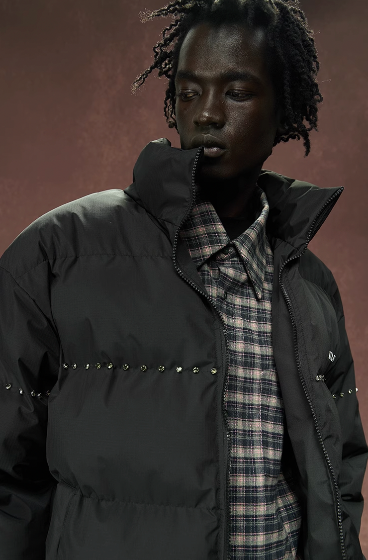 YADcrew Inlaid Diamond Puffer Jacket