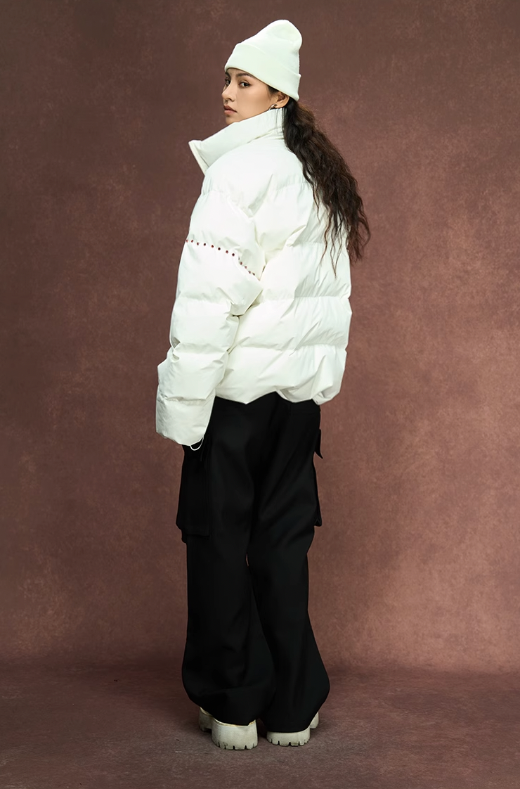 YADcrew Inlaid Diamond Puffer Jacket