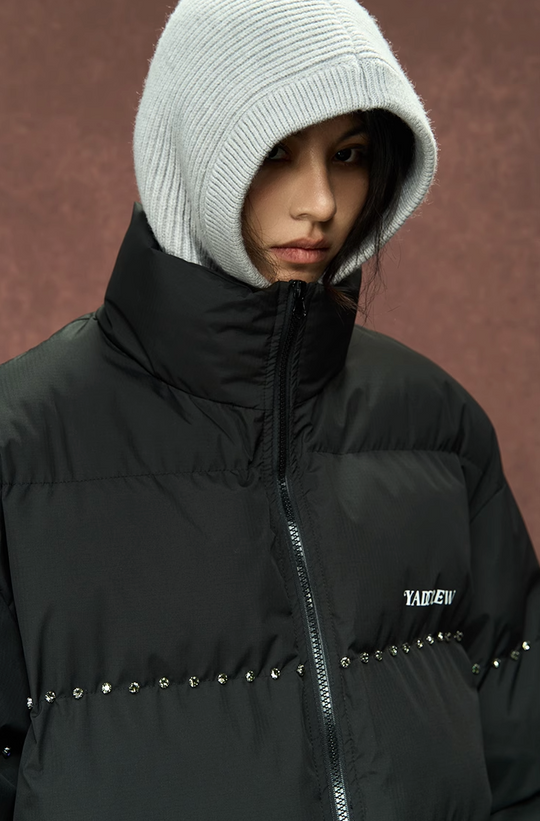 YADcrew Inlaid Diamond Puffer Jacket