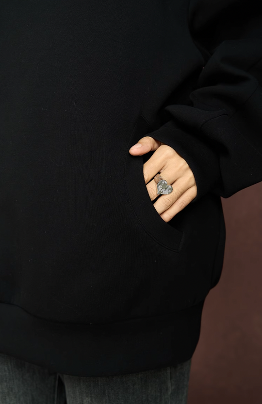 YADcrew 350G Heavyweight Around Zipper Pleated Sweatshirt