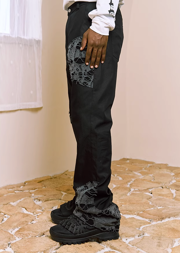 YADcrew Wormhole Broken Hand Splicing Pants