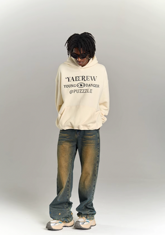 YADcrew Washed Ink Destruction Denim Jeans