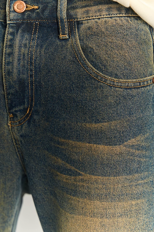 YADcrew Washed Ink Destruction Denim Jeans