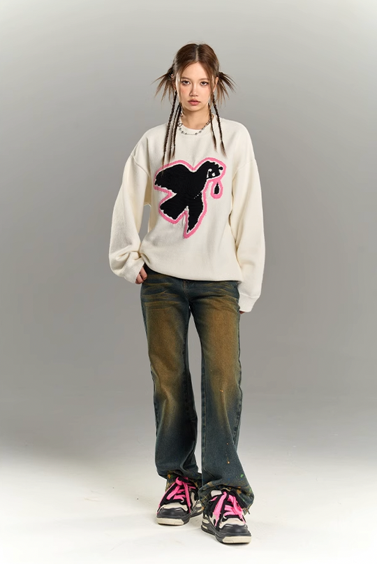 YADcrew Washed Ink Destruction Denim Jeans