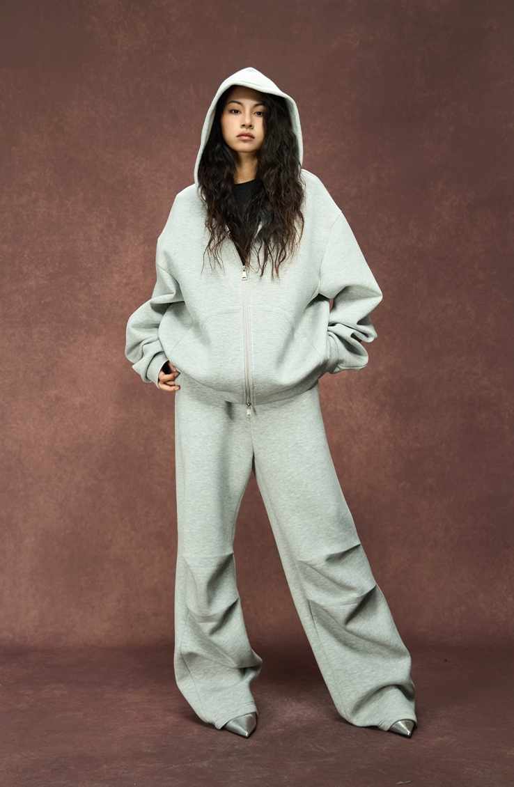 YADcrew 350g Heavyweight Pleated Sweat Pants