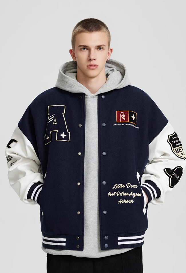 Baseball Jacket | Achock Flocked Baseball Jacket | Face 3 Face