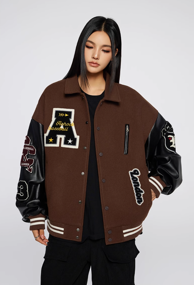 Baseball Jacket | Achock Heavy Flocked Baseball Jacket | Face 3 Face