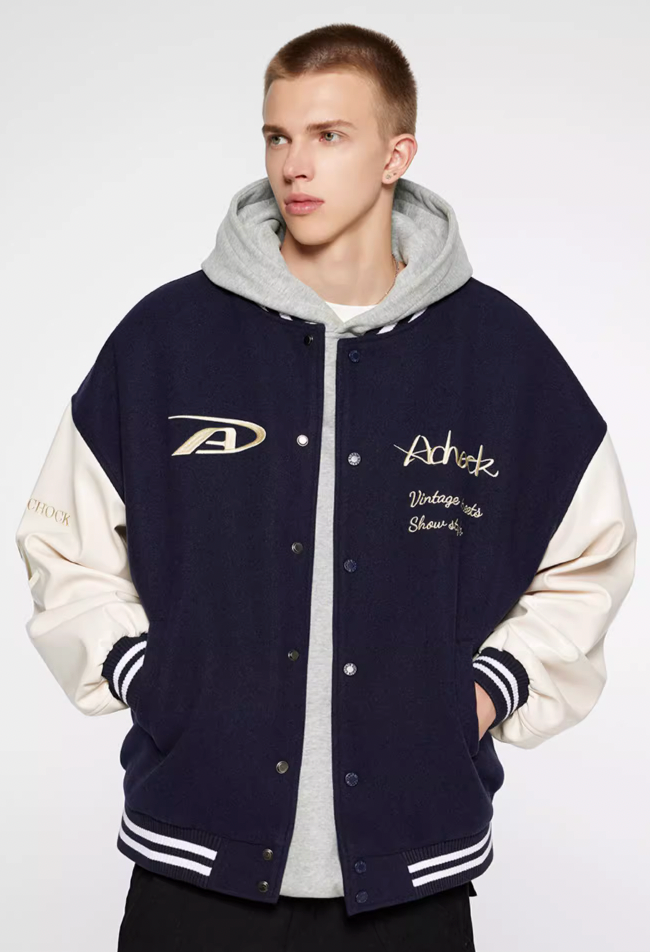 Baseball Jacket | Achock Basic Embroidery Baseball Jacket | Face 3 Face