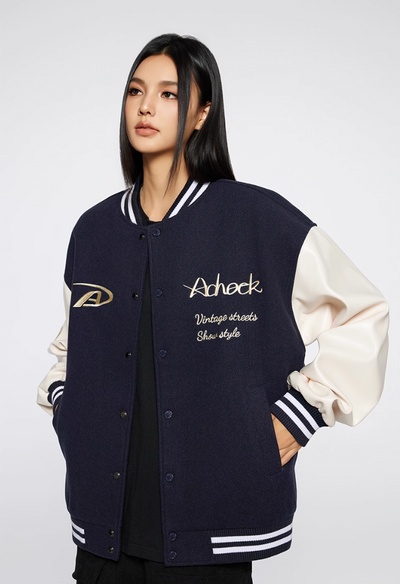 Achock Basic Embroidery Baseball Jacket
