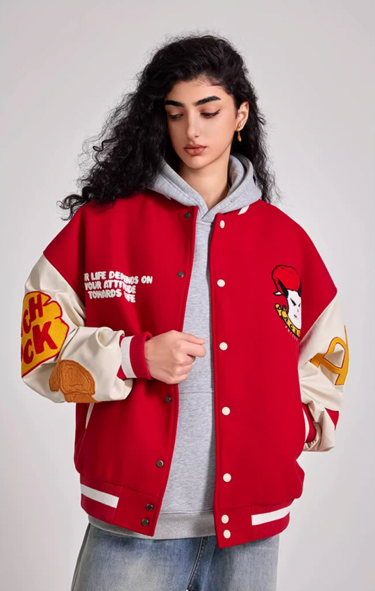 Baseball Jacket | Achock Graffiti Embroidered Baseball Jacket | Face 3 Face