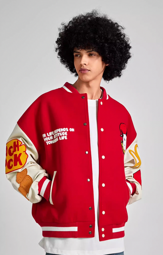 Baseball Jacket | Achock Graffiti Embroidered Baseball Jacket | Face 3 Face