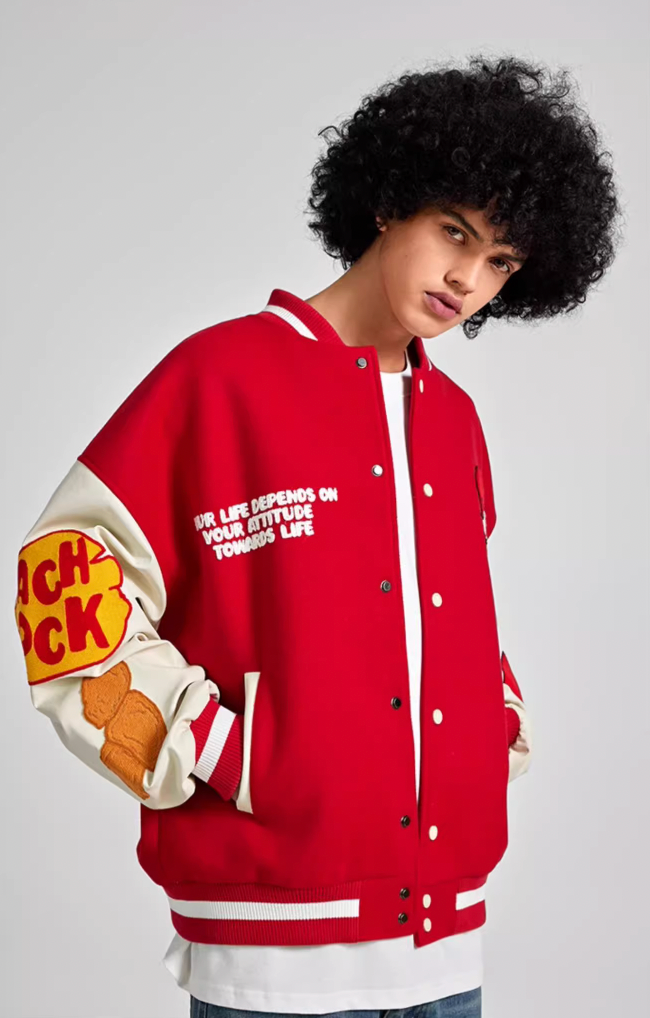 Baseball Jacket | Achock Graffiti Embroidered Baseball Jacket | Face 3 Face