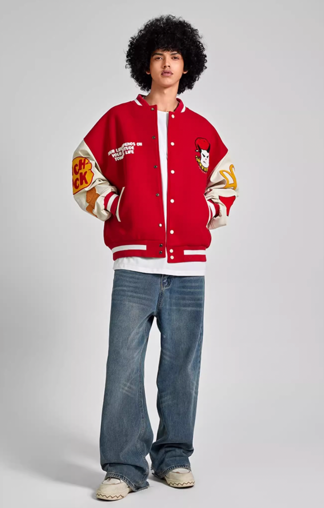 Baseball Jacket | Achock Graffiti Embroidered Baseball Jacket | Face 3 Face