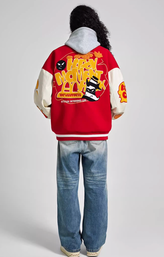 Baseball Jacket | Achock Graffiti Embroidered Baseball Jacket | Face 3 Face