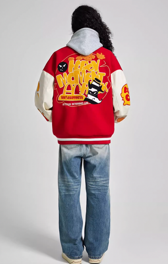 Baseball Jacket | Achock Graffiti Embroidered Baseball Jacket | Face 3 Face