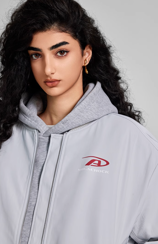 Achock Simple Logo Baseball Bomber Jacket