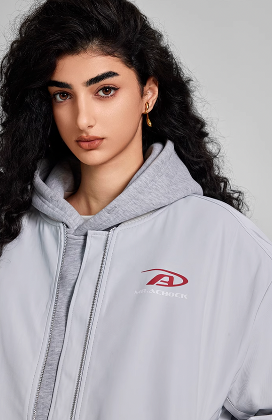 Achock Simple Logo Baseball Bomber Jacket
