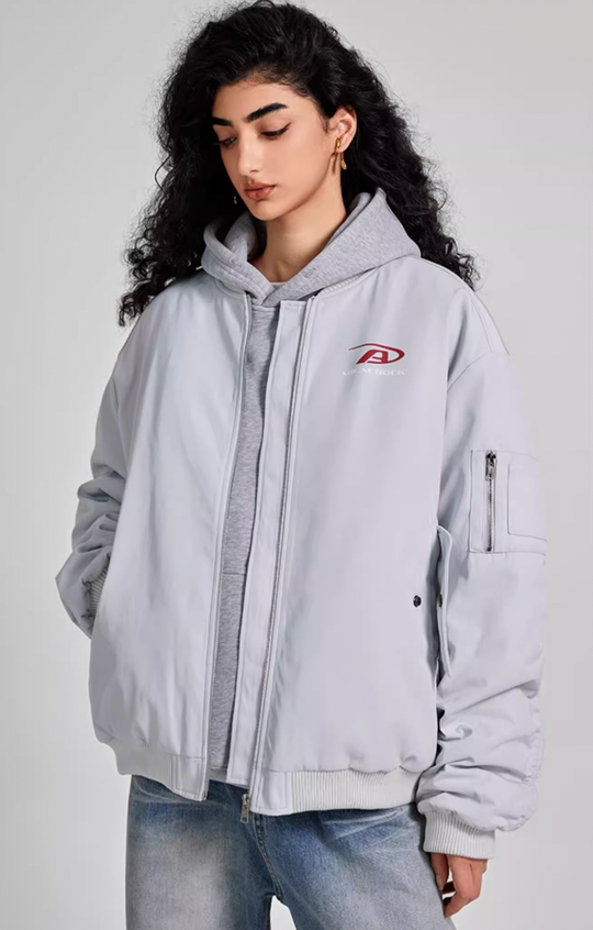 Achock Simple Logo Baseball Bomber Jacket