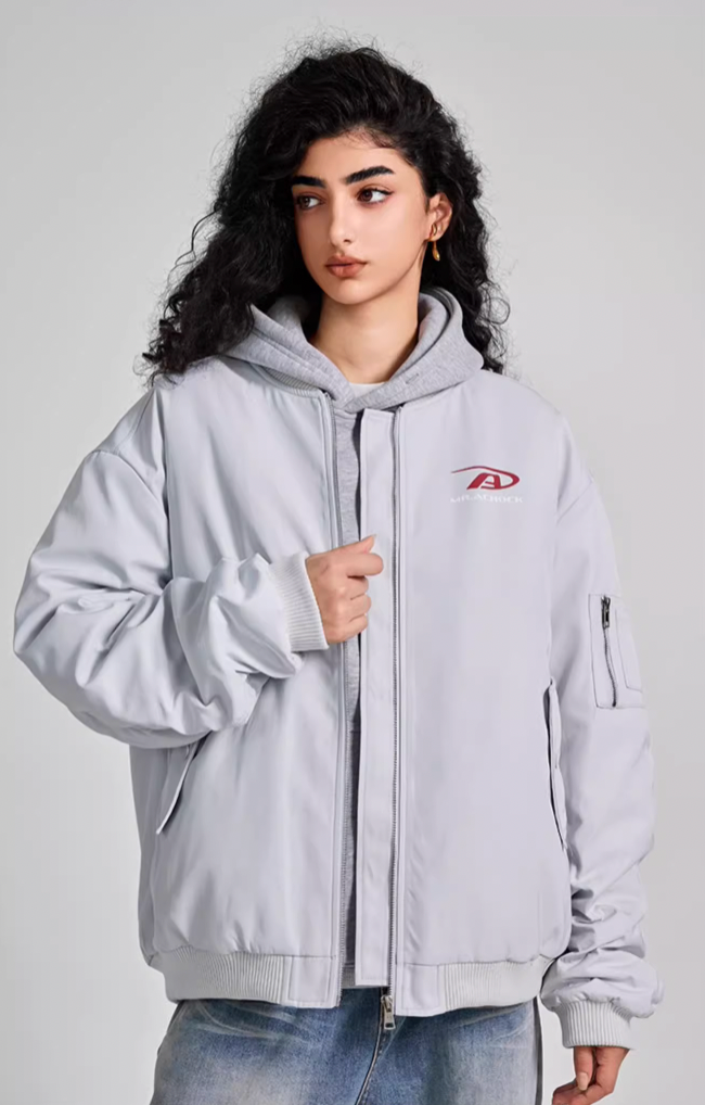 Achock Simple Logo Baseball Bomber Jacket