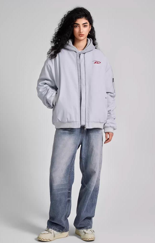 Achock Simple Logo Baseball Bomber Jacket