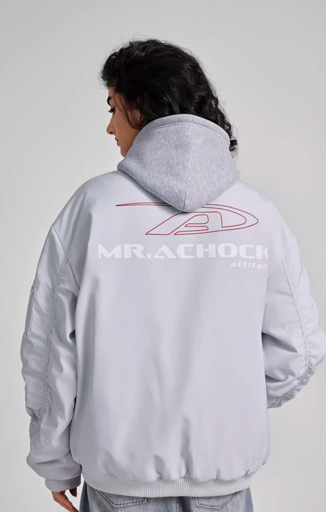 Achock Simple Logo Baseball Bomber Jacket