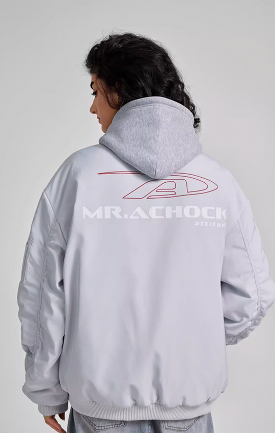 Achock Simple Logo Baseball Bomber Jacket