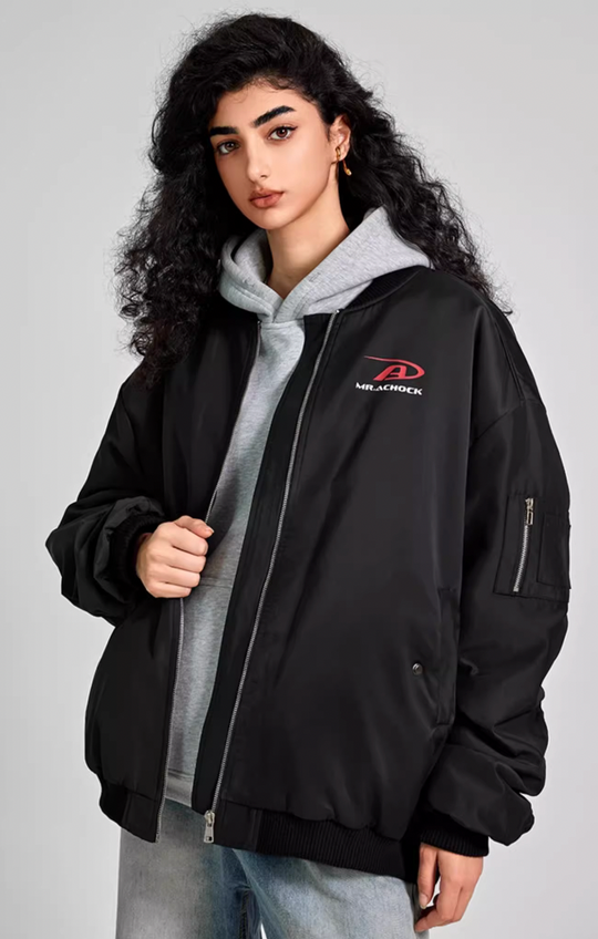 Achock Simple Logo Baseball Bomber Jacket