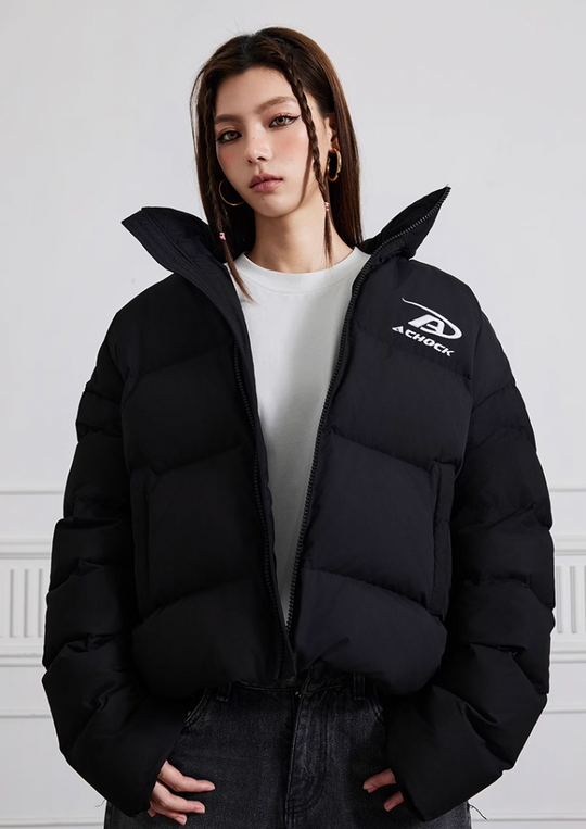 Achock Basic Simple Embroidery Logo Cotton Jacket | Face 3 Face