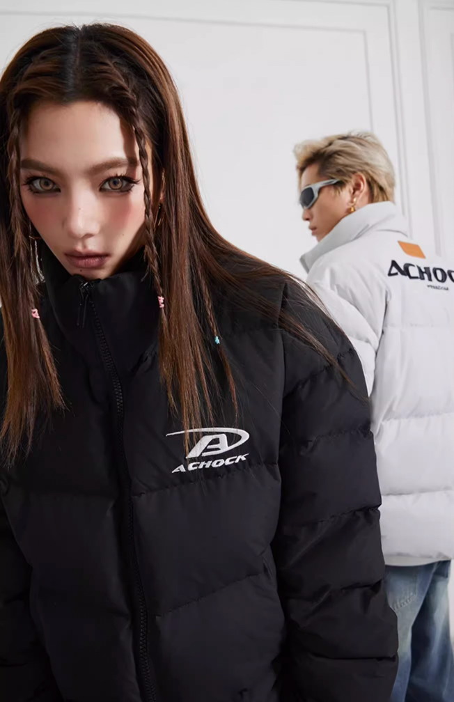 Achock Basic Simple Embroidery Logo Cotton Jacket | Face 3 Face