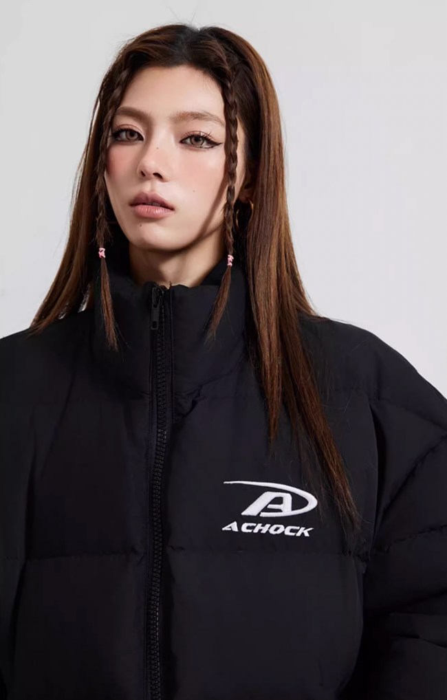 Achock Basic Simple Embroidery Logo Cotton Jacket | Face 3 Face