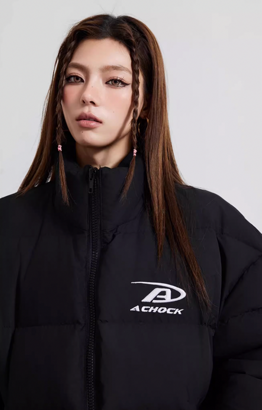 Achock Basic Simple Embroidery Logo Cotton Jacket | Face 3 Face