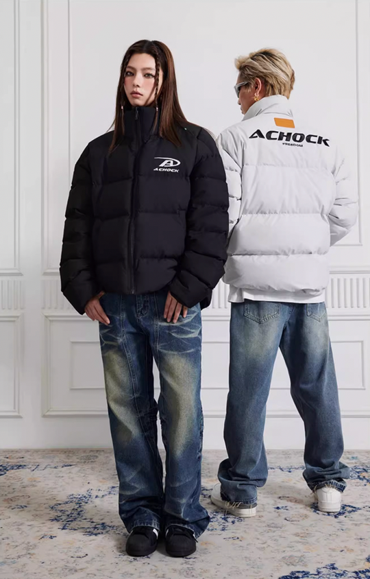 Achock Basic Simple Embroidery Logo Cotton Jacket | Face 3 Face