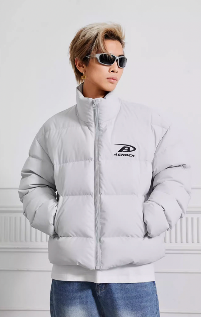 Achock Basic Simple Embroidery Logo Cotton Jacket | Face 3 Face