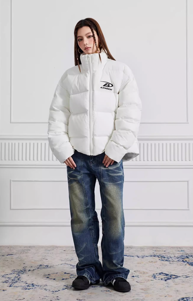 Achock Basic Simple Embroidery Logo Cotton Jacket | Face 3 Face