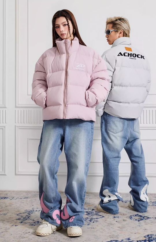 Achock Basic Simple Embroidery Logo Cotton Jacket | Face 3 Face