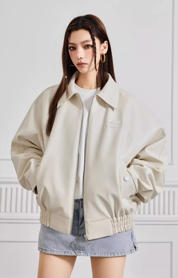 Achock Logo Motorcycle Leather Jacket