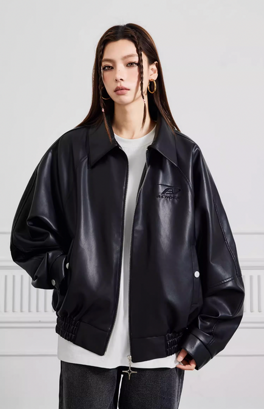 Achock Logo Motorcycle Leather Jacket