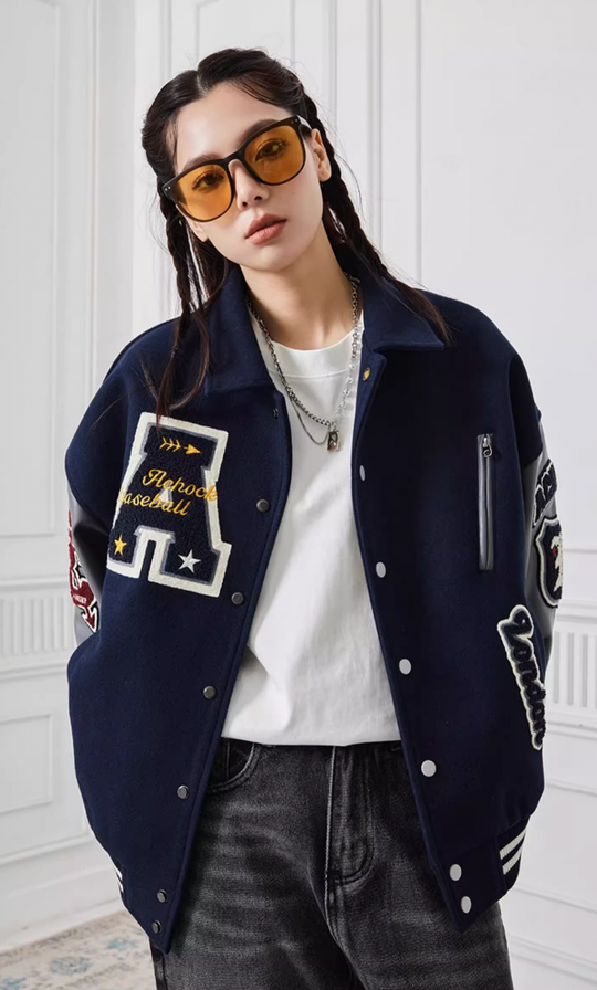 Baseball Jacket | Achock Heavy Embroidery Baseball Jacket | Face 3 Face