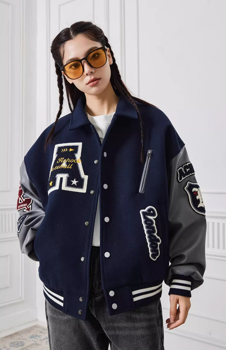 Baseball Jacket | Achock Heavy Embroidery Baseball Jacket | Face 3 Face