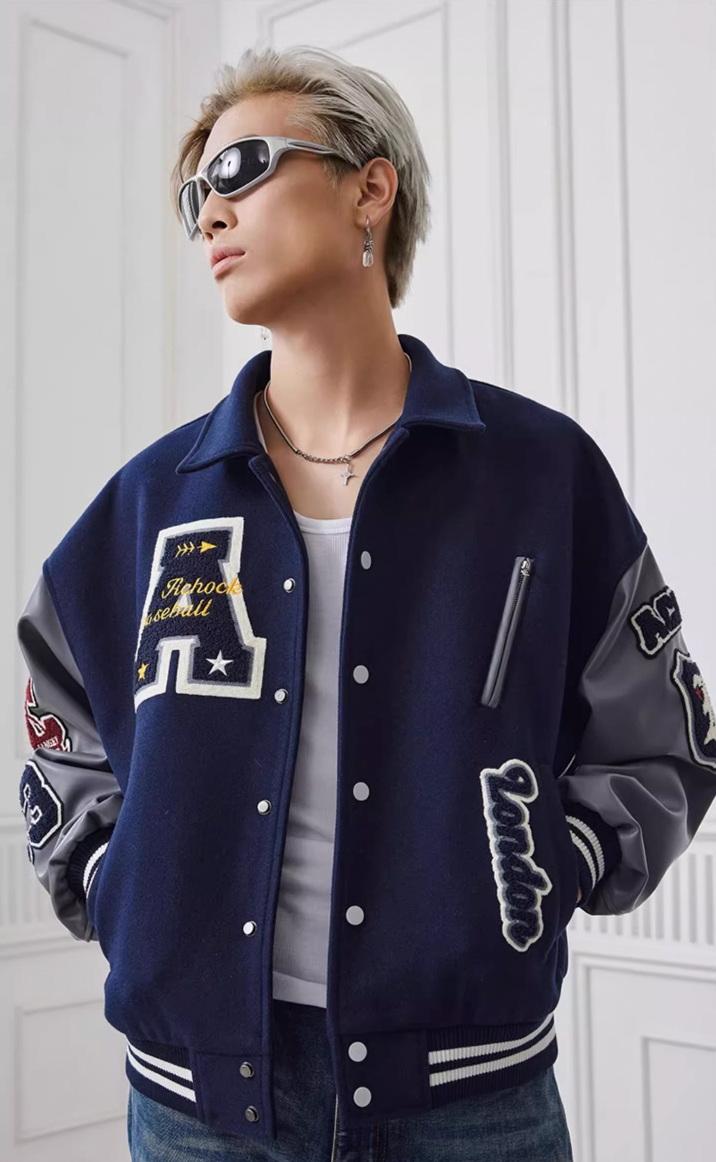 Baseball Jacket | Achock Heavy Embroidery Baseball Jacket | Face 3 Face