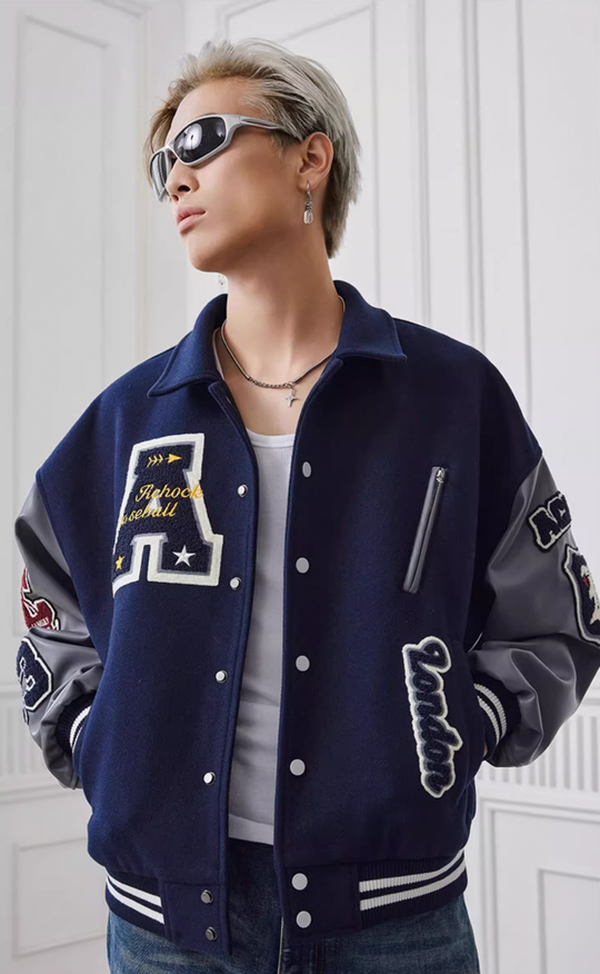 Baseball Jacket | Achock Heavy Embroidery Baseball Jacket | Face 3 Face