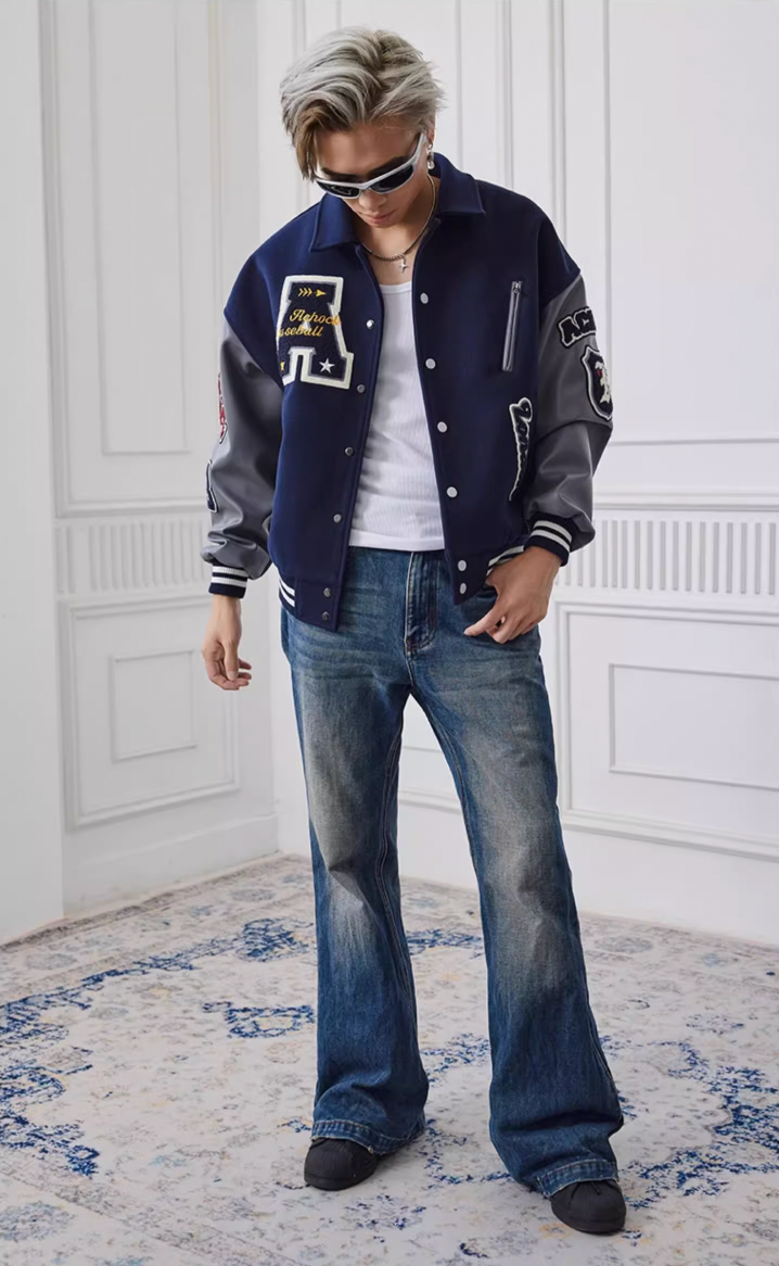 Baseball Jacket | Achock Heavy Embroidery Baseball Jacket | Face 3 Face