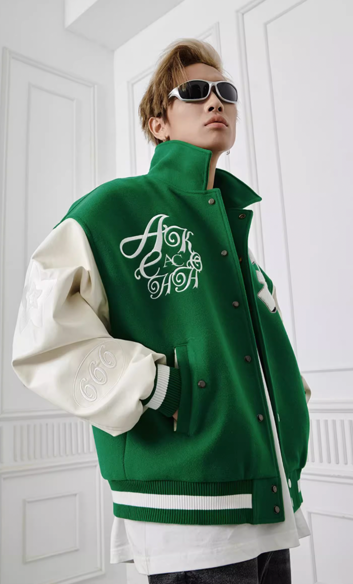 Achock Original Embroidery Short Baseball Jacket