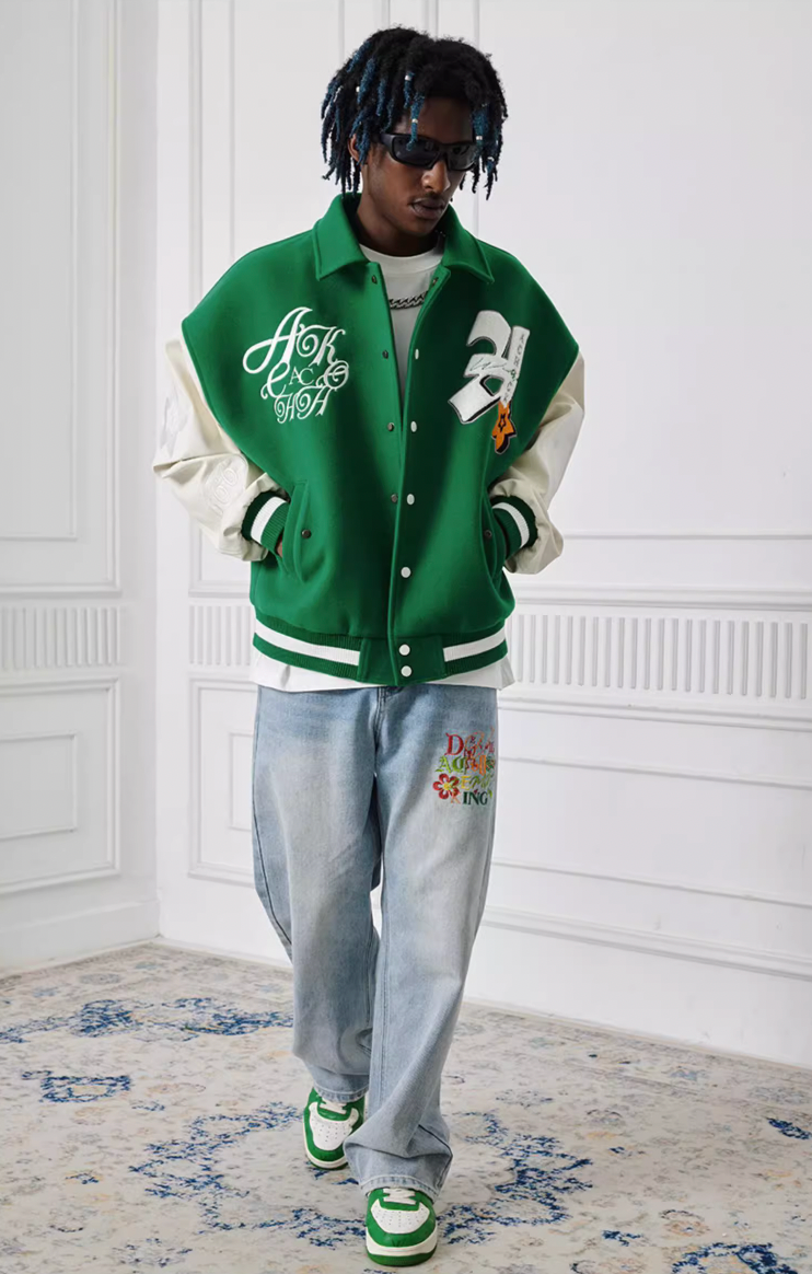 Achock Original Embroidery Short Baseball Jacket