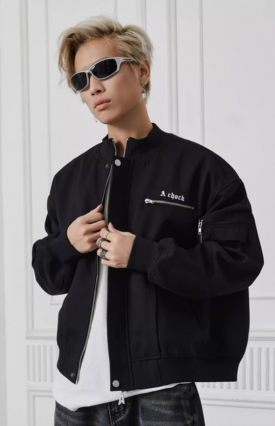 Achock Zipper Decoration Jacket