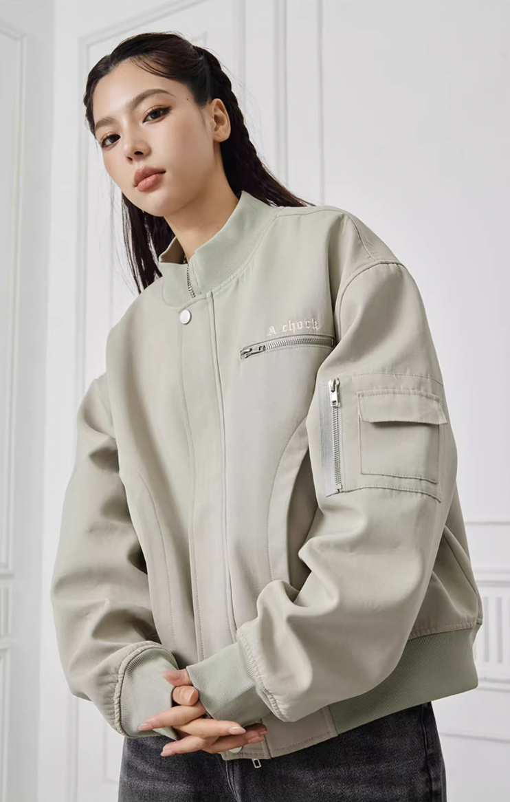 Achock Zipper Decoration Jacket