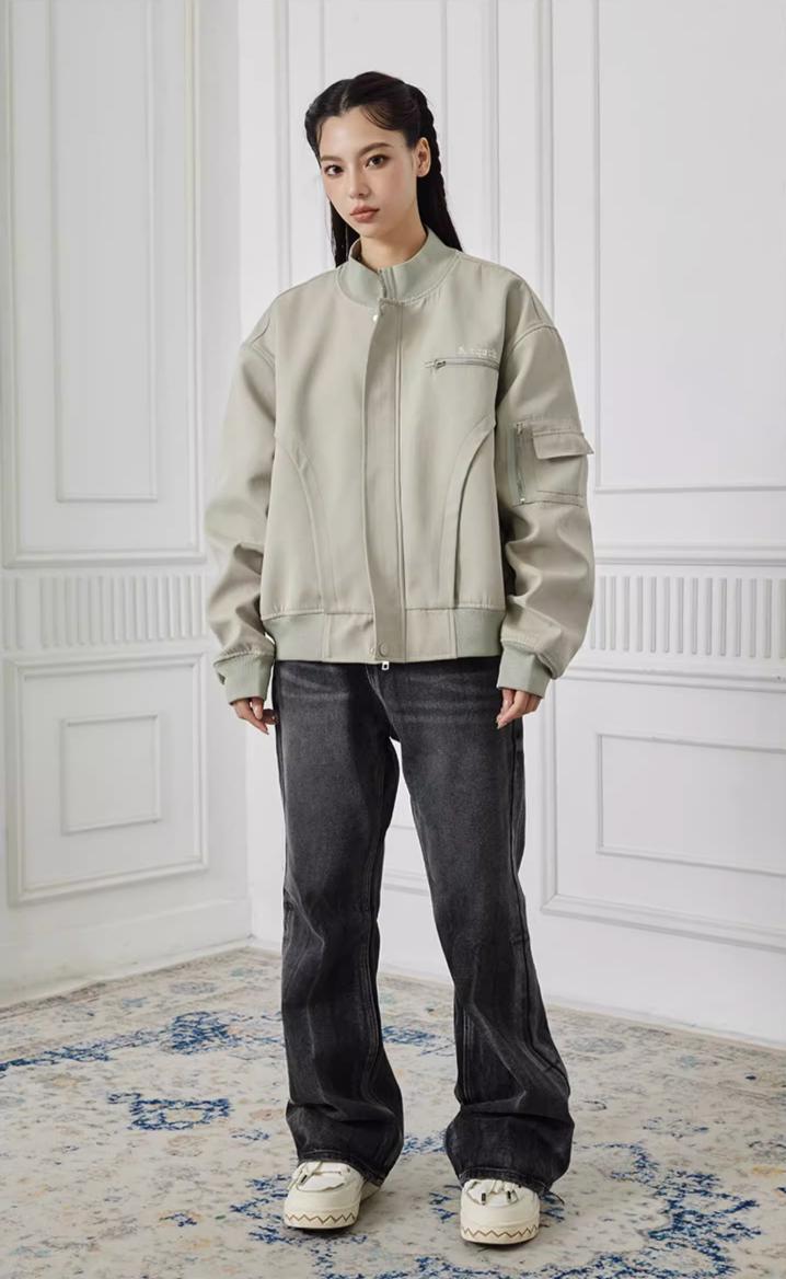 Achock Zipper Decoration Jacket