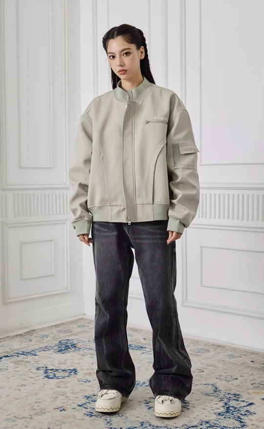 Achock Zipper Decoration Jacket